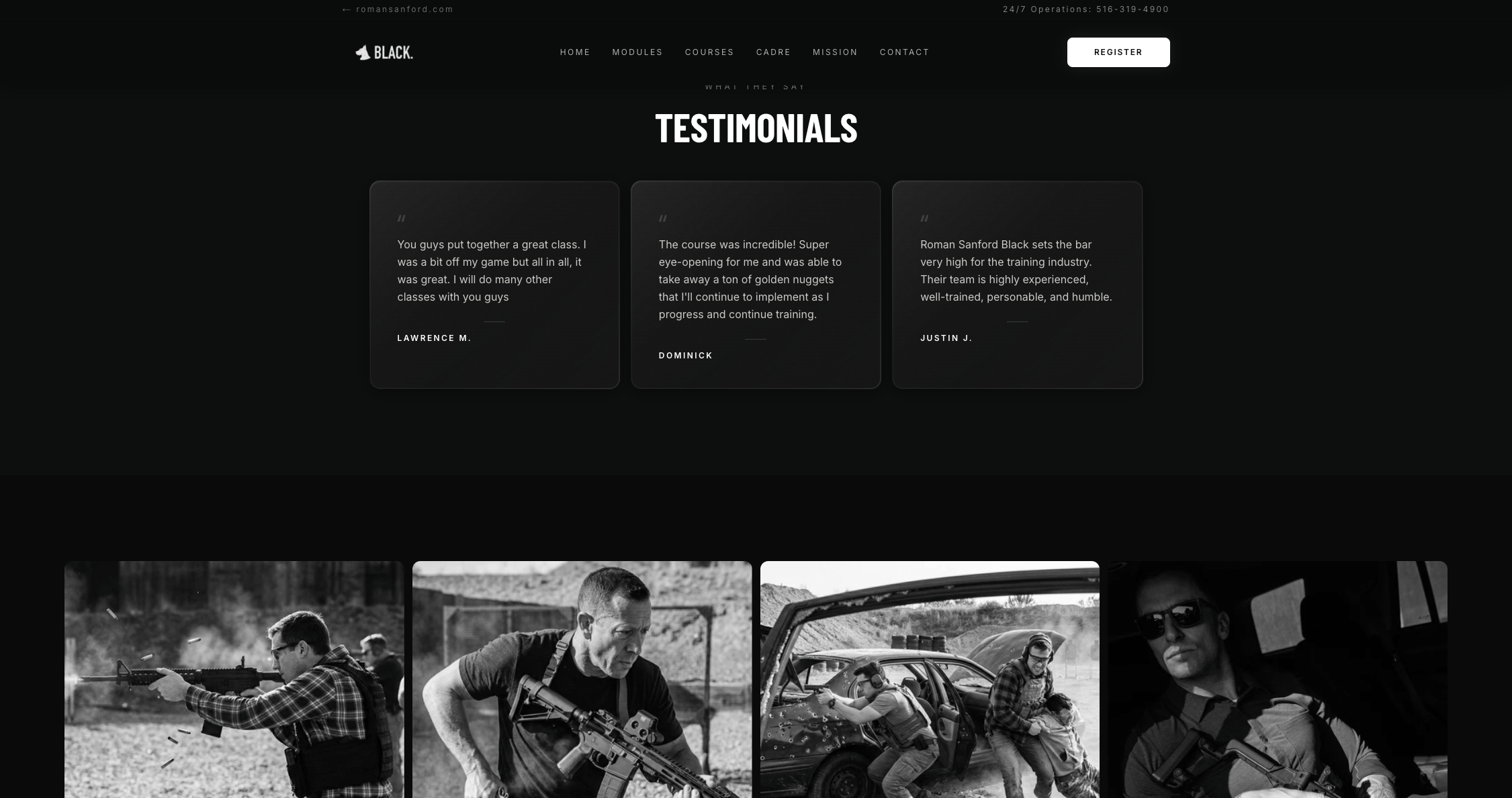 Testimonials and gallery
